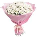 Букет из 15 белых кустовых хризантем